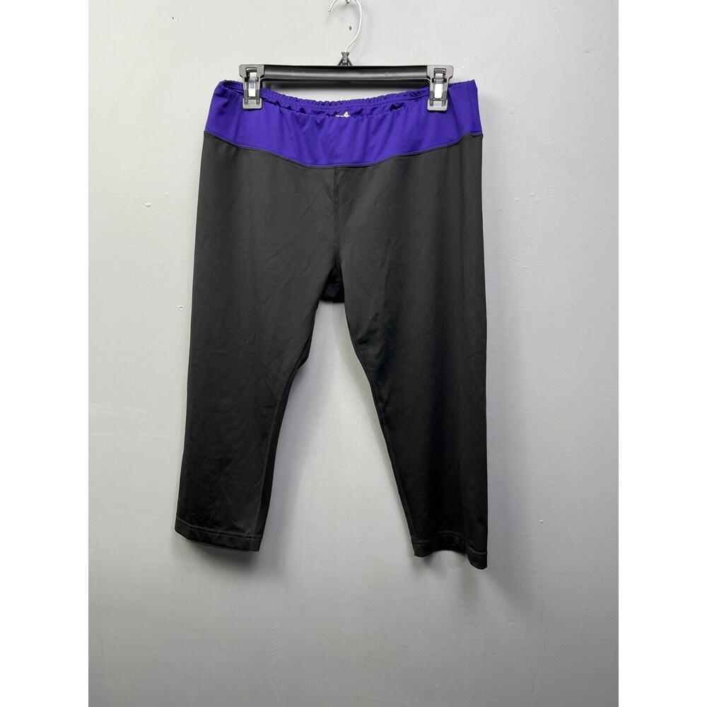 Charles River Sport Cropped Leggings Womens Xlarge black purple Stretch Athletic
